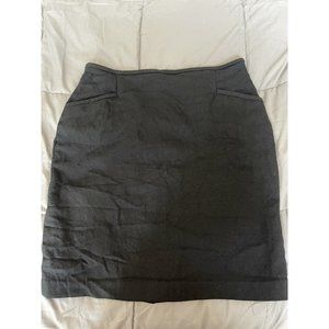 Vintage Christian Trapani 100% Wool Black Knee Length Pencil Skirt Size 14